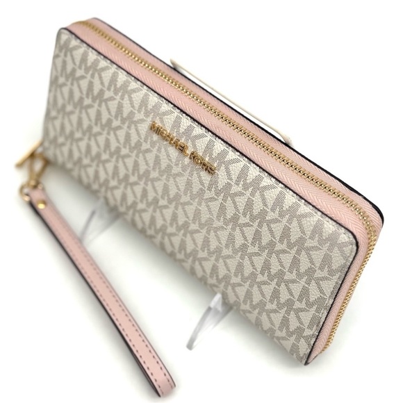 Michael Kors Large Continental Wallet Wristlet Powder Blush Multi - Picture 7 of 9